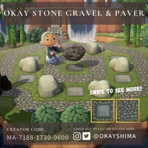 Gravel Pavers, Nintendo Switch Animal Crossing, Motif Acnl, Animal Crossing Guide, Acnh Designs, Acnh Codes, Animal Crossing Wild World, Path Design, City Folk