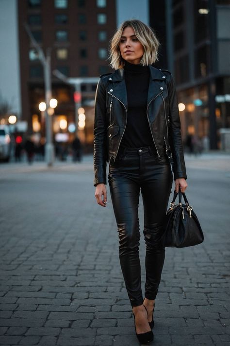 15 Dazzling Night Concert Outfit Ideas For 2025 Edgy Rocker Outfits, Cute All Black Outfits Baddie, Rock Night Outfit, Winter Bar Hopping Outfit, Hard Rock Concert Outfit, Casual Metalhead Outfit, Rocker Concert Outfit, Eagles Concert Outfit Ideas, Justin Timberlake Concert Outfit 2024