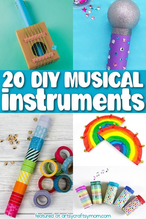 DIY Musical Instruments for Kids to Make and play! And they actually make music, too! Home Made Instruments For Kids, Diy Musical Instruments For Kids, Musical Instruments For Kids, Music Instruments Kids, Kids Instruments, Instrument Craft, Homemade Musical Instruments, Storytime Ideas, Music Gadgets