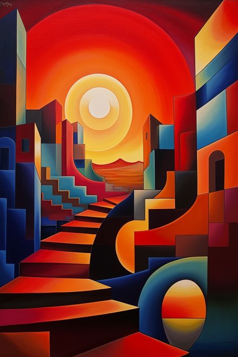 #midjourney #surrealism #geometry #art #design Cubism Landscape Painting, Cubism Abstract Art, Abstract Cubism Art, Geometric Shapes Art Drawings, Abstract Geometric Art Paintings, Cubism Art Modern, Geometry Art Design, Jason Anderson, Save Water Poster Drawing