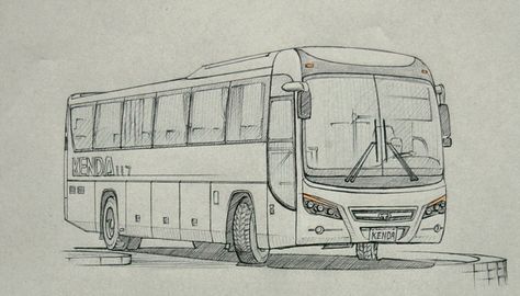 Bus Reference Drawing, Bus Reference, Bus Perspective, Bus Stop Drawing Sketch, Bus Stop Sketch, Bus Station Drawing, Bus Drawing Sketch, Bus Sketch Design, Bus Sketch