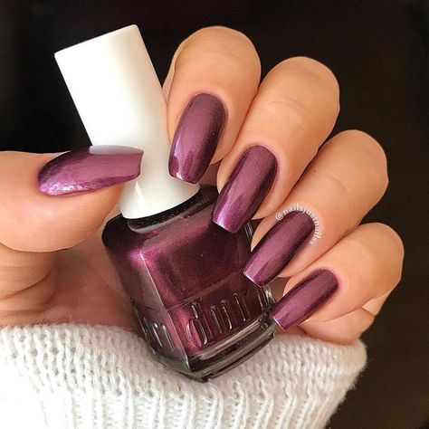 Be high key in this burgundy purple nail polish with a dash of metallic. It’s a ready for fall, powerful color. Glossy finish, opaque coverage, easy to apply, long lasting Formulated without 7 toxins: Formaldehyde, Formaldehyde resin, DBP, Toluene, Camphor, Triphenyl Phosphate, Xylene, and Ethyl Tosylamide Vegan, no animal testing, no animal-derived ingredients, no parabens, made in USA How to apply: Thoroughly clean your nails. This will maximize the wear of your manicure. Apply base coat Apply Current Nail Trends 2023 Gel, Burgundy Purple Nails, Plum Chrome Nails, Classy Purple Nails, Purple Metallic Nails, Fall Purple Nails, Burgundy Chrome Nails, Nail Polish Gift, Metallic Nail Polish