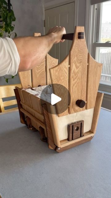 The Nimble Barber on Instagram: "This convertible picnic basket & table was quite the puzzle. I wish I’d gotten some process videos, but suffice it to say there was a lot of trial and error and testing the latch mechanism way more than necessary just for the satisfying sound. 

I wanted the process of converting between the two to be as simple as possible — minimizing the number of steps, loose/losable parts, etc. — while still ending up with something elegant. I admit I was pretty psyched about the solution here, with the legs locking into place simply by lifting the table. I used opposing magnets to create the spring-like effect in the levers, which pop out to lock the table legs and then can be pushed back in to easily collapse it back into a basket. 

I also put in a few hours on the s Folding Picnic Basket Table Plans, Picnic Basket Table, Marmol Radziner, Basket Table, Picnic Box, Folding Picnic Table, Cheese And Crackers, The Picnic, Awesome Sauce