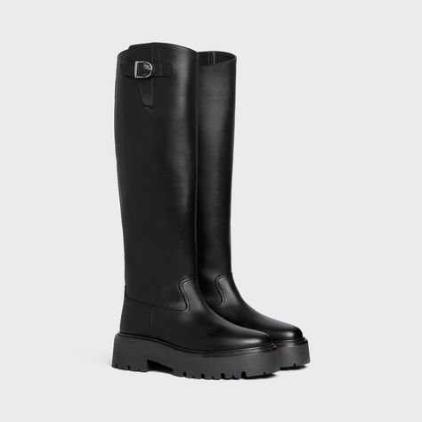 Celine Buckled high boot in Calfskin - Black | CELINE Celine Boots, Celine Shoes, Ankle Boots Women, Ankle Boots For Women, Rubber Boot, Boots Women, Womens Boots Ankle, Boots For Women, Hunter Boots