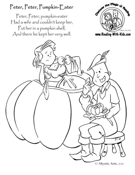 Peter Peter Pumpkin Eater Nursery Rhyme, Nursery Rhymes Preschool Activities Free Printable, Nursery Rhymes Preschool Printables, Pumpkin Nursery Rhyme, Animal Nursery Rhymes, Peter Pumpkin Eater, Nursery Ryhmes, Nursery Rhyme Art, Peter Peter Pumpkin Eater