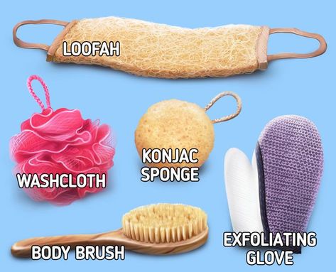 How to Take a Shower Correctly, and What Mistakes You Should Avoid During This Routine Exfoliating Body Brush, Exfoliating Gloves, Konjac Sponge, Healthy Eyes, Health Dinner, Normal Skin, Shower Routine, Body Brushing, Take A Shower