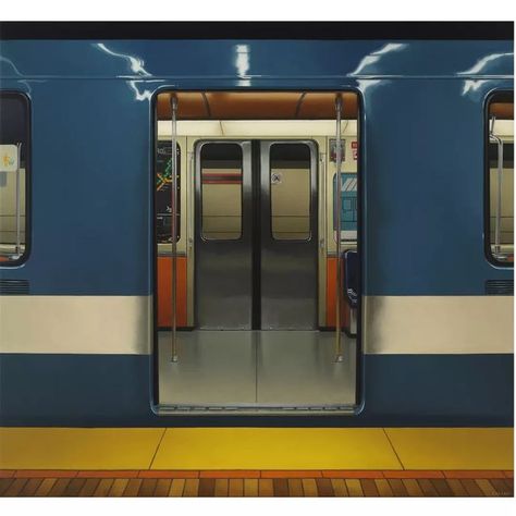 Peter D Harris on Instagram: "Painting 9 of 17 for "In Transit", my newest show opening Jan 22 at the Mira Godard Gallery, Toronto. Info is in my bio! Open Doors, Montreal Metro, 24 x 26", oil on canvas, 2021" Montreal Metro, Instagram Painting, Open Doors, Deep House, New Shows, Montreal, Locker Storage, Oil On Canvas, Toronto