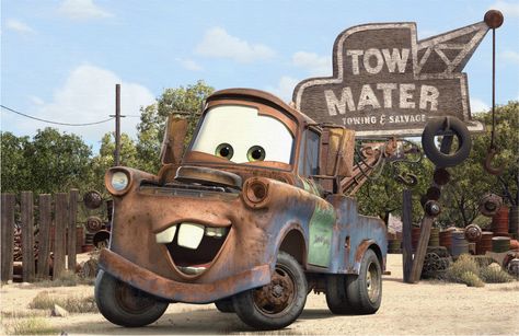 Disney Pixar Cars Tow Mater Radiator Springs 30" x 40" Canvas Wall Art Print Disney Cars Nursery, Cars Movie Characters, Cars Mater, Mater Cars, Cars 2006, Car Nursery, Tow Mater, Radiator Springs, Images Disney