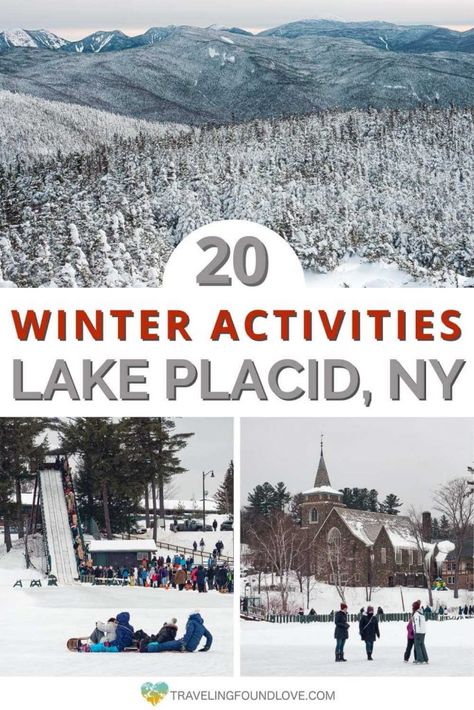 20 Exciting Things to Enjoy Winter in Lake Placid Lake Placid New York, Whiteface Mountain, Winter Resort, Saranac Lake, New York Winter, Mirror Lake, Enjoy Winter, Cascade Mountains, Lake Placid