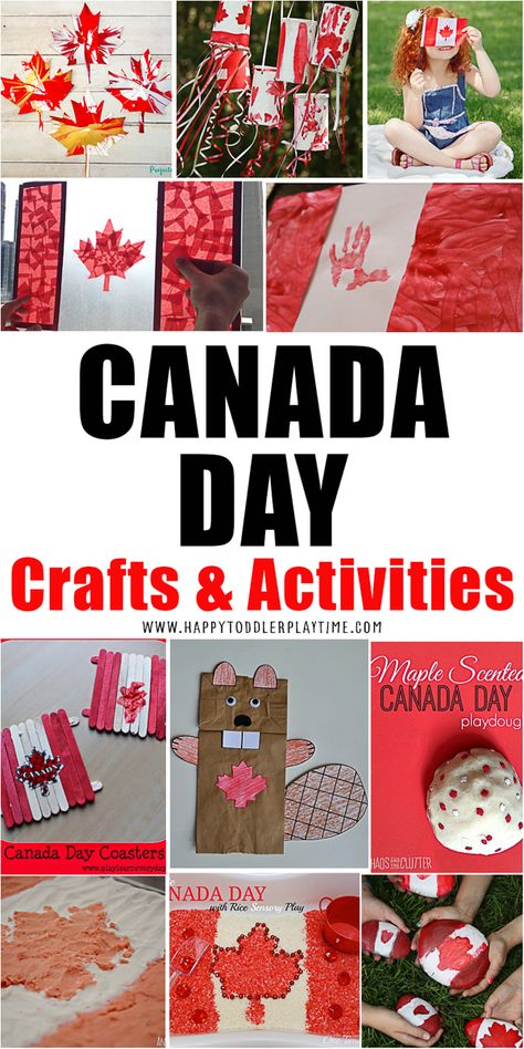 Canada crafts and activities for kids! Fun ideas to help celebrate Canada, the country we all love! Canada Crafts, Canada For Kids, Canadian Symbols, Canada Day Crafts, Canada Project, Canada Day Party, Flag Crafts, Crafts And Activities For Kids, Anniversaire Diy