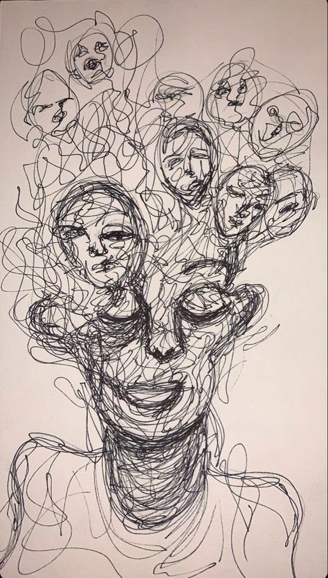 Messy Mind Aesthetic, Messy Mind, Messy Mind Drawing, Scary Things To Draw, Art Alevel, Scribble Art, Wallpaper Aesthetic, Art Drawings Sketches Pencil, Cute Doodles Drawings