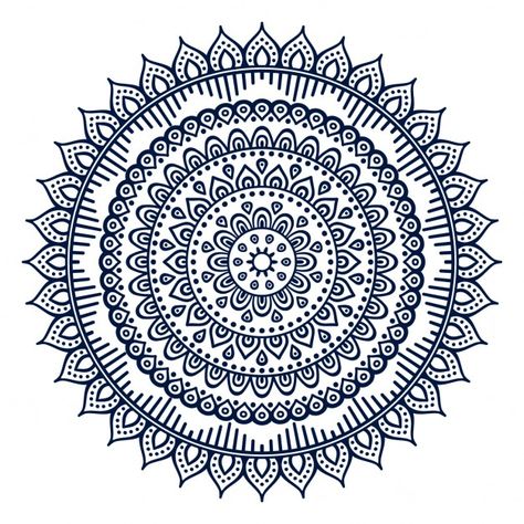 Mandala with floral ornaments Free Vector Mandala Basics, Circular Mandala, Gallery Exhibit, Mirror Illustration, Mandala Patterns, Floral Ornaments, Blue Mandala, Mandalas Painting, Mandala Designs