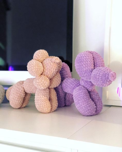 Instagram'da gokce➰knitting: “Crochet balloon animal collection is growing 😝inspired by @highfiberknits 🫶 from her latest q&a podcast Purple dog pattern by…” Crochet Ballon Animals Pattern, Purple Crochet Animals, Purple Crochet Patterns, Crochet Balloon Animal, Crochet Balloon Dog, Crochet Balloon, Purple Dog, Lion Pattern, Purple Crochet