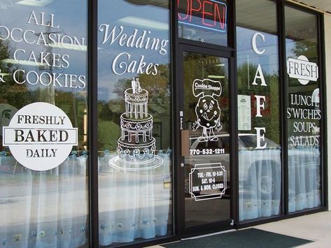 Bistro Signage, Cafe Window Design, Restaurant Window Design, Window Vinyl Design, Glass Sticker Design, Window Lettering, Cafe Window, Signage Ideas, Window Signage