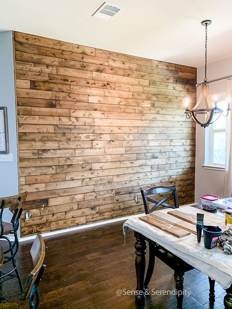 Quick & Easy DIY Cedar Plank Feature Wall Rustic Plank Wall, Wood Plank Kitchen Wall, Accent Plank Wall, Raw Wood Accent Wall, Wood Planked Walls, Weathered Wood Accent Wall, Rustic Wood Feature Wall, Wood Wall Design Ideas Rustic, Pallet Accent Wall Living Room