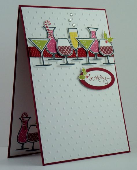 Hi Stampers, Today's post is for this weeks Merry Monday Sketch Challenge . This sketch left me feeling quite challenged, mainly because I... Beer Card, Merry Monday, Monday Christmas, Making Spirits Bright, Be Merry, Stampin Up Christmas, Sketch Challenge, Holiday Cocktails, Stamping Up