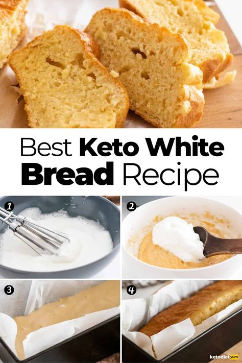 This keto bread recipe makes the best low carb bread. If you are looking for a healthy and easy keto bread recipe, this is it! Yummy coconut flour keto bread is great for a quick breakfast or tasty sandwich when you are in a rush. Try this fluffy white bread today with just 5 ingredients. Low Carb Bread Recipes Machine, Keto Fluffy Bread, Keto Bread In Bread Machine, Coconut Flour Keto Bread, Gains Meals, Bread With Coconut Flour, Vegetarian Whole 30, High Fiber Bread, Best Keto Bread Recipe