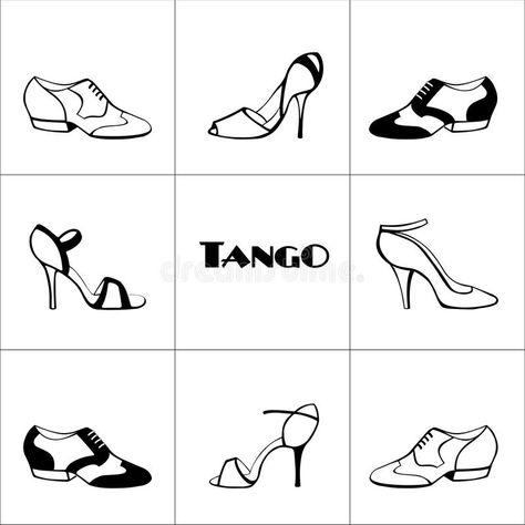 Tango shoes poster stock vector. Illustration of argentine - 92292034 Shoe Logo Design, Shoes Poster, Shoes Vector, Mens Ballroom, Shoe Tattoos, Dance Gear, Shoe Poster, Salsa Shoes, Ballroom Shoes