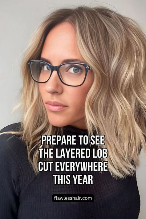 Wavy Layered Lob Layered Haircuts No Bangs, Haircuts No Bangs, Layered Bob Cut, Medium Long Layered Haircuts, Wavy Haircuts Medium, Long Lob Haircut, Lob Haircut Straight, Wavy Lob Haircut, Cute Medium Haircuts