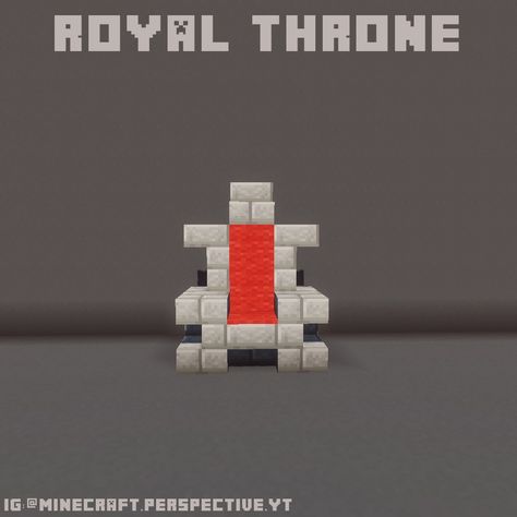 Minecraft Throne, Minecraft Medieval House, Minecraft Castle Designs, Minecraft Statues, Royal Throne, Minecraft Structures, Minecraft Interior Design, Bangunan Minecraft, Minecraft House Tutorials