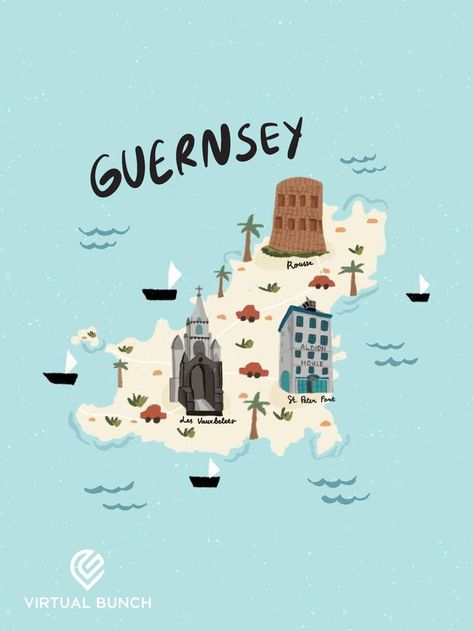 Guernsey is a very manageable size of 62 square kilometres (38 square miles) which – although relatively small – still offers a great range of places to go and things to see. Beach Holiday Destinations, Guernsey Channel Islands, Guernsey Island, One Person Meals, Island Map, People Fall In Love, Channel Islands, Dream Holiday, Western Europe