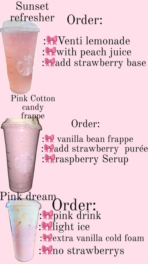 #Starbucks#pinkdrinks#preppy Starbucks Copycat Recipes Drinks, Pink Drink Starbucks, Summer Merch, Starbucks Drink Menu, Starbucks Secret Menu Recipes, Cold Starbucks Drinks, Starbucks Drinks Diy, Secret Starbucks Recipes, Fun Drink Recipe