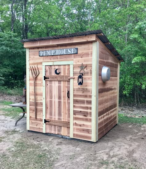 Well Pump House Cover Ideas, Water Well Pump House Ideas, Pumphouse Ideas, Well Pump House Ideas, Wellhouse Ideas, Well Pump House Shed Ideas, Pump Shed Ideas, Outhouse Storage Shed, Well House Ideas Buildings