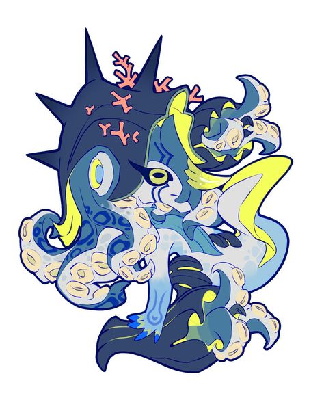 Octopus Creature Design, Octopus Fursona, Octopus Character Design, Octopus Oc, Octopus Character, Mew And Mewtwo, Octopus Design, Alien Character, 2d Game Art