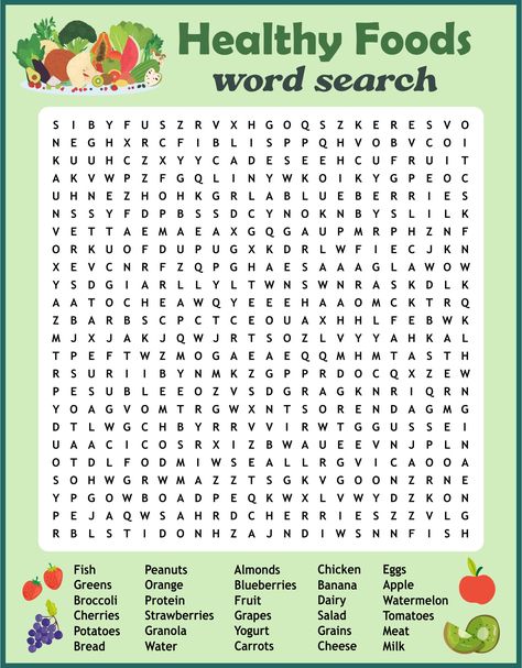 Healthy Food Word Search Printable Health Word Search, Healthy Food Activity, Food Crossword, Food Word Search, Word Puzzles Printable, Hangman Words, Healthy Food Activities, Food Puzzle, Word Search Puzzles Printables