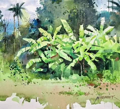 Milind Mulick Milind Mulick, Abstract Watercolor Paintings Tutorials, Vietnam Painting, Galaxy Drawings, Best Watercolor, Watercolor Scenery, Watercolor Art Landscape, Vietnam Art, Canvas Art Decor