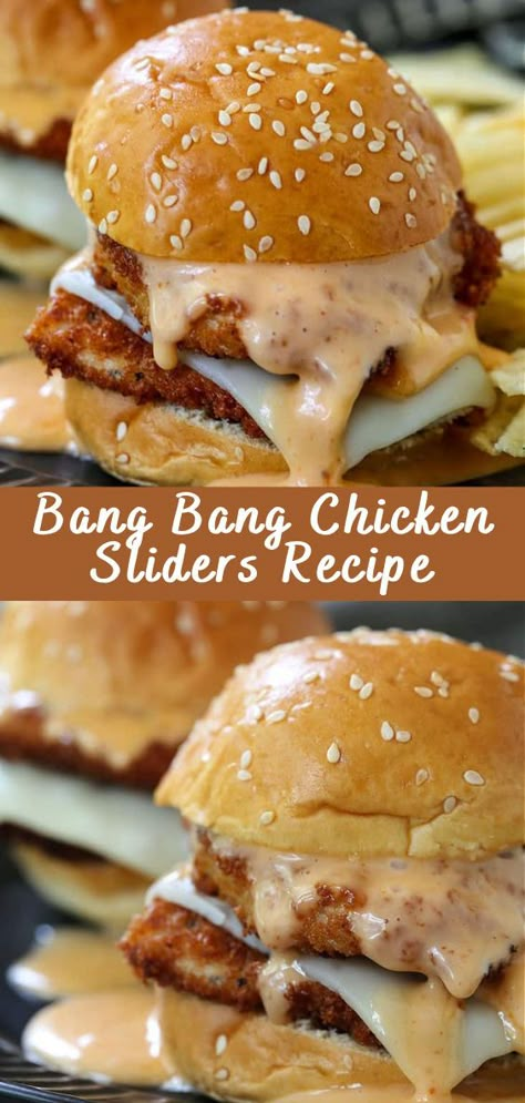 Bang Bang Chicken Sliders Sure, let’s dive into a delicious and detailed recipe for Bang Bang Chicken Sliders! This recipe combines the spicy, tangy, and creamy flavors of Bang Bang sauce with tender, juicy chicken served on mini slider buns. Perfect for parties, game days, or a fun family dinner. Bang Bang Chicken Sliders Recipe […] Dinner Recipes New Ideas, Dinner Bake Ideas, Dinner With Buns, Most Delicious Dinner Recipes, Week Day Meal Ideas, Delicious Meals Dinners, Slider Casserole Recipes, Hot Honey Sliders, Lunch Idea Recipes