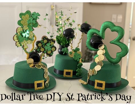 Diy St Patricks Day Wreath, New Years Eve Party Decorations, Diy St Patricks Day Decor, St Patrick's Day Tree, Sant Patrick, St Patricks Decorations, Easy Decorations, St Patricks Day Hat, St. Patrick's Day Diy