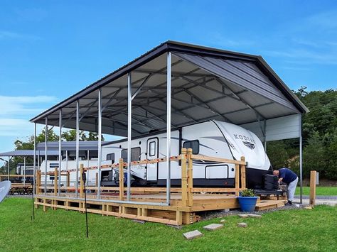 Six Steps to Install RV Covers and the Modern Trends of RV covers Rv Covers With Decks, Rv Deck, Rv Shelter, Rv Carports, Rv Covers, Rv Lots, Custom Rv, Livestock Trailers, Rv Cover