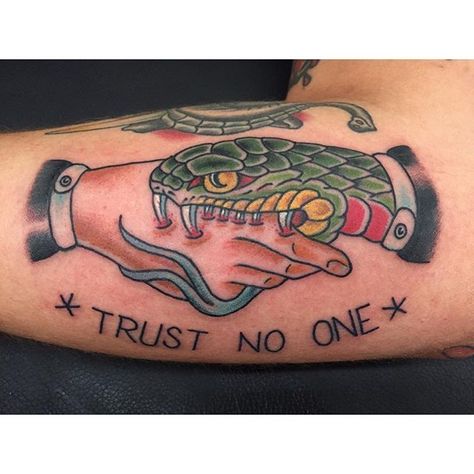 Snake Handshake Tattoo by Gibbs Scott snakehandshake handshake snake traditional GibbsScott Tattoo Snake, 16 Tattoo, Traditional Tattoo Sleeve, 4 Tattoo, Old School Tattoo Designs, Traditional Tattoo Art, Trust No One, Feather Tattoos, Snake Tattoo