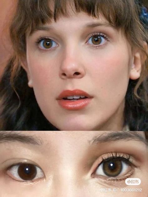 Cute Girl Makeup, Makeup Inspo Aesthetic, Brown Eye Makeup, Big Eyes Makeup, Bigger Eyes, Red Makeup, Brown Eye, Diamond Face, Makeup Transformation