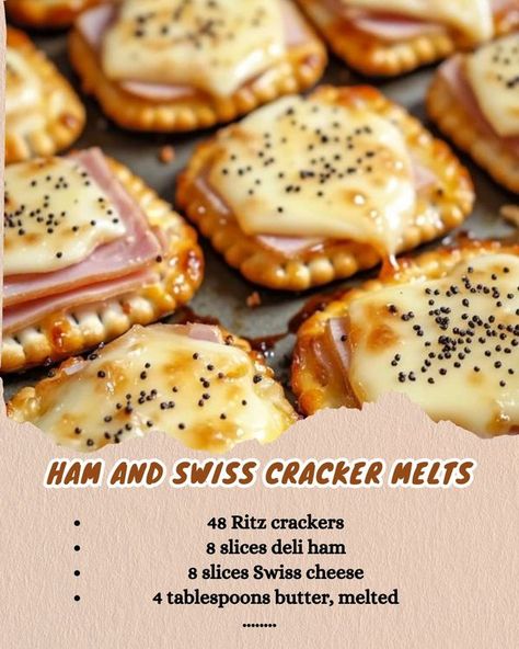 Ham And Swiss, Deli Ham, Ritz Crackers, Cheese Crackers, Swiss Cheese, Ham And Cheese, Family Recipes, Dijon, Crackers