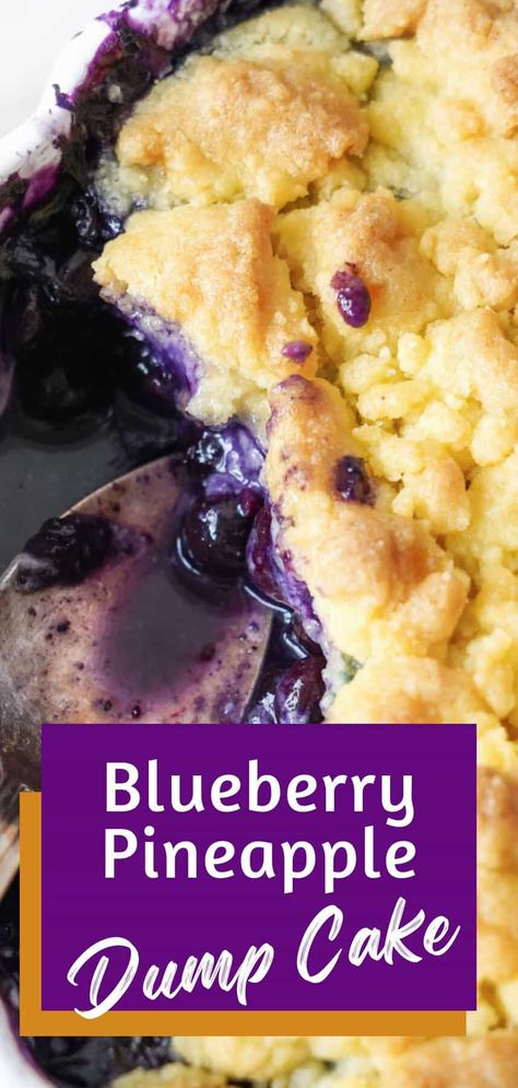 Dump Cake With Pineapple, Blueberry Dump Cake, Blueberry Dump Cake Recipes, Easy Blueberry Cobbler, Cake With Pineapple, Cake Receipe, Dump Recipes, Blueberry Dump Cakes, Baked Desserts