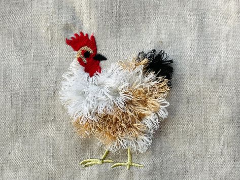 Chicken Embroidery Patterns, Chicken Hand Embroidery, Farm Animals Embroidery, Hen Embroidery Design, Embroidered Chicken Pattern, Farm Animal Embroidery Designs, Chicken Embroidery, Chicken Scratch Patterns, Farm Embroidery