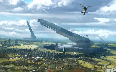 Perang Dunia Ii, Sci Fi Landscape, Space Ship Concept Art, Starship Concept, Sci Fi City, Sci Fi Environment, Spaceship Concept, Spaceship Design, Concept Ships