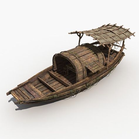 Bamboo Aesthetic, Asian Buildings, Ancient Ship, Bamboo Boat, Chinese Boat, Boat Model, Max On, Canoes, Miniature Crafts