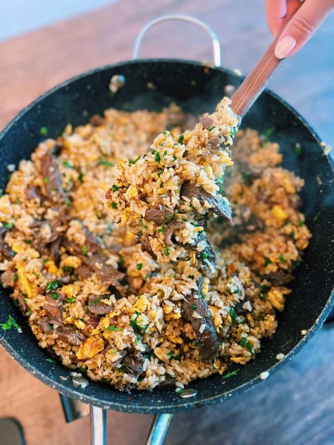 Lemongrass Beef Fried Rice - Tiffy Cooks Umami Sauce, Lemongrass Beef, Tiffy Cooks, Beef Fried Rice, Authentic Asian Recipes, Making Fried Rice, Fluffy Rice, 2024 Recipes, Eat Beef