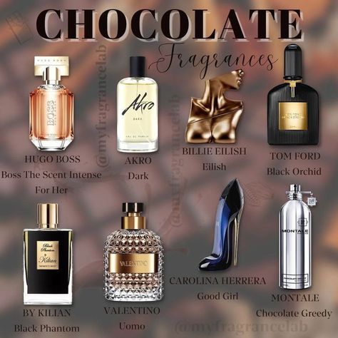 Chocolate Perfume For Women, Images Terrifiantes, Perfume Carolina Herrera, Carolina Herrera Good Girl, Boss The Scent, Tom Ford Black Orchid, By Kilian, Fragrances Perfume Woman, Ford Black