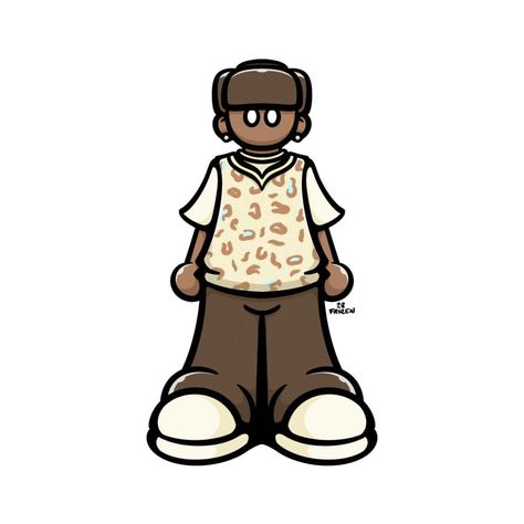 Simple Character Drawing Cartoon, Drawing Ideas Characters Cartoon, Easy Tyler The Creator Drawing, Cartoon Tyler The Creator, Tyler The Creator Characters, Men Painting Ideas, Drawing Tyler The Creator, Tyler The Creator Animated, Simple Cartoon People