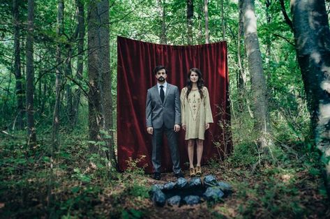 Unconventional Engagement Photos, Styled Engagement Shoot, Surreal Photography, Photography Forest, Wardrobe Styling, Outdoor Wedding Inspiration, Unconventional Wedding, Black Tux, Surrealism Photography