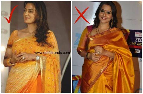 How to Wear Saree for Short Height? 14 Pro Tips for Short Girls Lehenga For Short Height Women, Blouses For Short Women, Indian Dress For Short Height Women, Short Girl Saree Look, Short Height Fashion For Women, Saree Ideas For Short Women, How To Style Silk Saree, Chubby Saree Look, Blouse Designs For Short Height