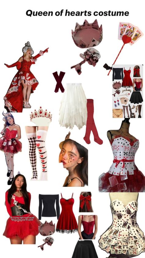 Red Queen Costume, Queen Of Hearts Halloween Costume, Queen Of Hearts Halloween, Diy Group Halloween Costumes, Queen Halloween Costumes, Horror Halloween Costumes, Cute Group Halloween Costumes, Classy Halloween Costumes, Queen Of Hearts Costume