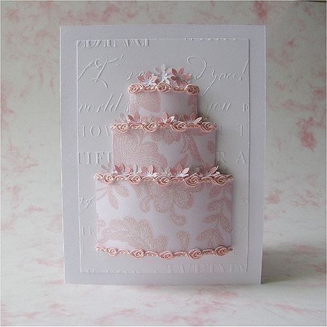 Stampin Up Wedding Cards, Wedding Cake Cards, Bridal Card, Anniversary Cards Handmade, Cake Decorator, Wedding Cards Handmade, 카드 디자인, Cake Card, Elegant Cards