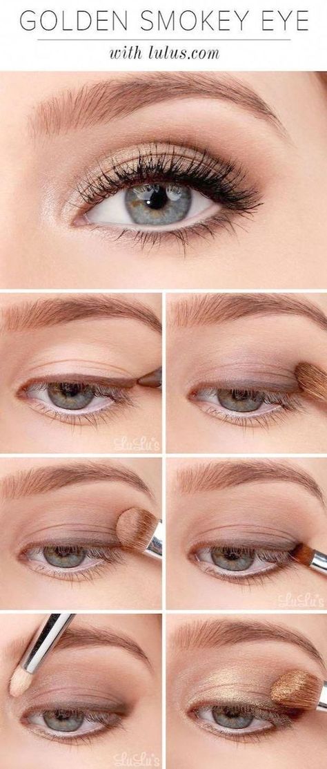 30 Easy Eye Makeup Tutorials Ideas For Beginners To Try #makeup #EyeMakeup Smokey Eyeshadow Tutorial, Trucco Smokey Eye, Simple Eyeshadow Tutorial, Easy Eye Makeup Tutorial, Blue Eye Makeup Tutorial, Tutorial Eyeliner, Trendy Eyeshadow, Makeup Tip, Makeup Tutorial Step By Step