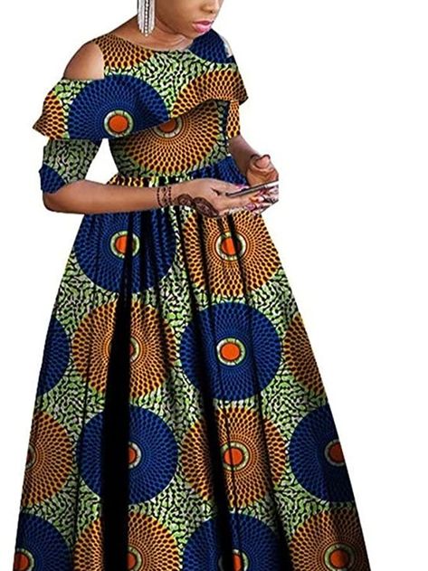 These African dresses are skirt back with hidden zipper，casual and charming, simple and unique, perfect for casual wear, events and formal wear. African cotton print pattern design, elegant and fashionable style. Cute and colorful, very pleasing and feminine. Kitenge Dress Designs Unique, Kitenge Dress Designs, African Dresses For Women Ankara, Ruffles Collar, Car 2023, Kitenge Dress, Kitenge Designs, Cars Aesthetic, African Wear Dresses