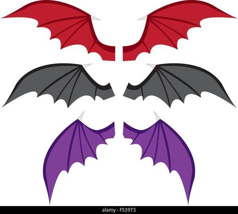 Bat Wings Illustration, Bat Wings Drawing Reference, Bat Wings Reference, Bat Wing Template, Bat Wings Drawing, Wings Reference, Cartoon Bat, Wings Drawing, Reference Art